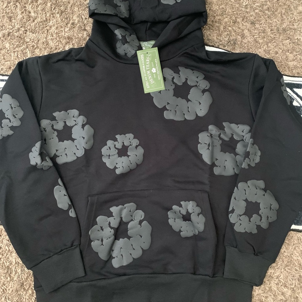 All black denim tears/ size medium